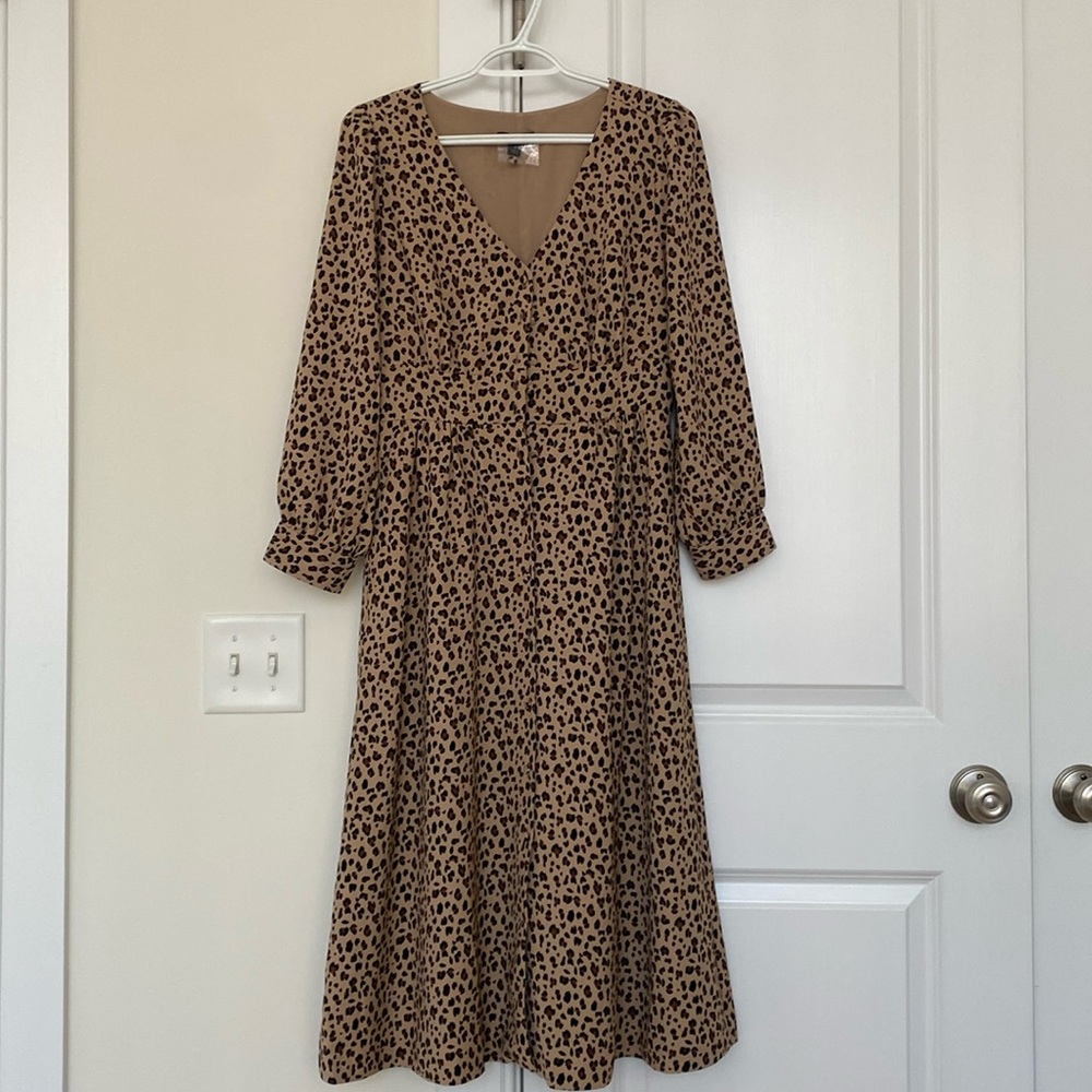 J. Crew midi cheetah dress